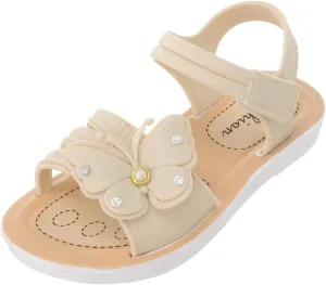 Infant Baby Girls Boys Child Sandals Summer Shoes Non Slip Soft Sole Butterfly Crib Shoes (White, 12.5 Little Child)
