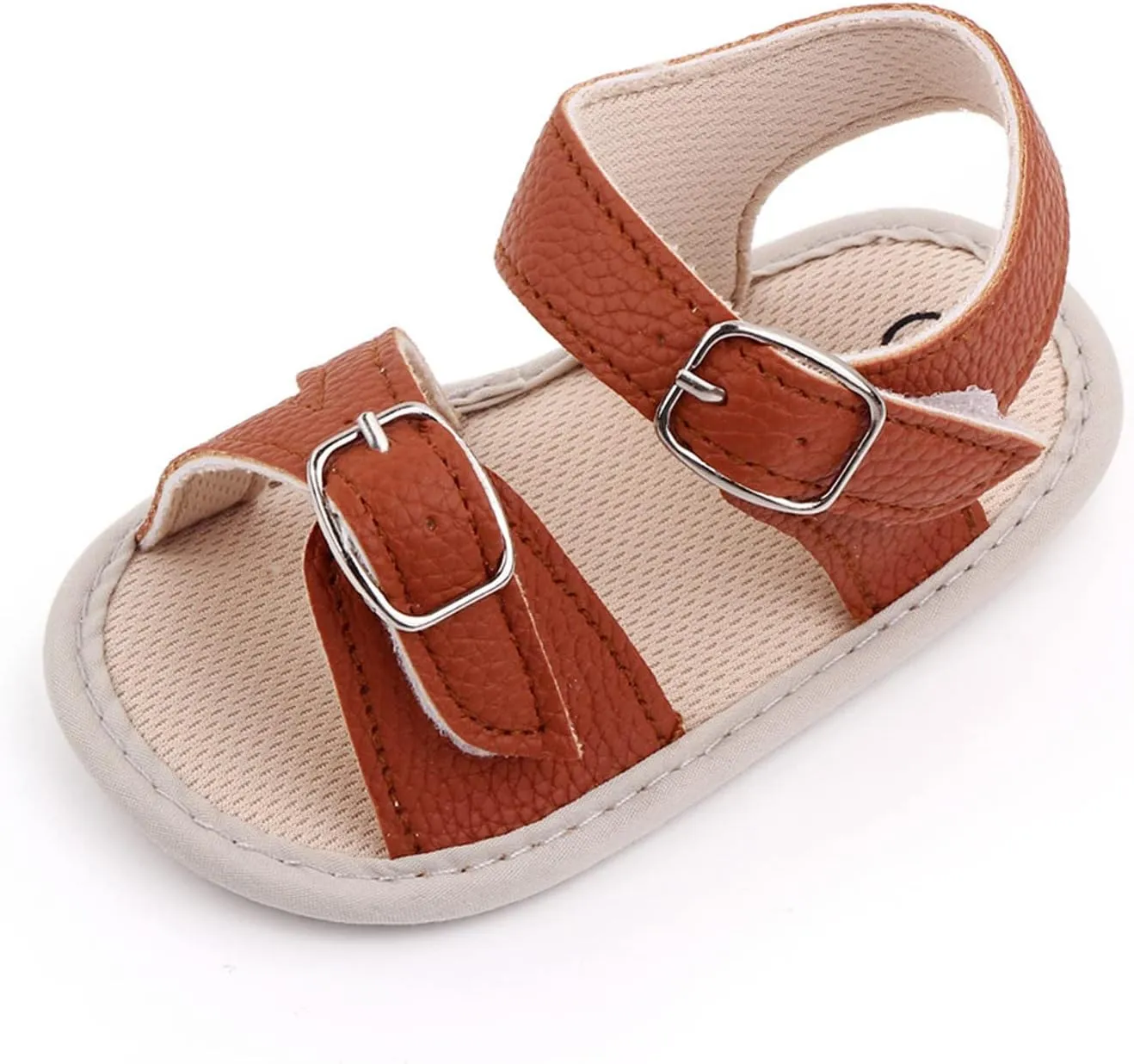 Infant Baby Girls Boys Sandals Crib Shoes Toddler PU Leather Flower Soft Rubber Sole Dress Flats First Walker Shoes