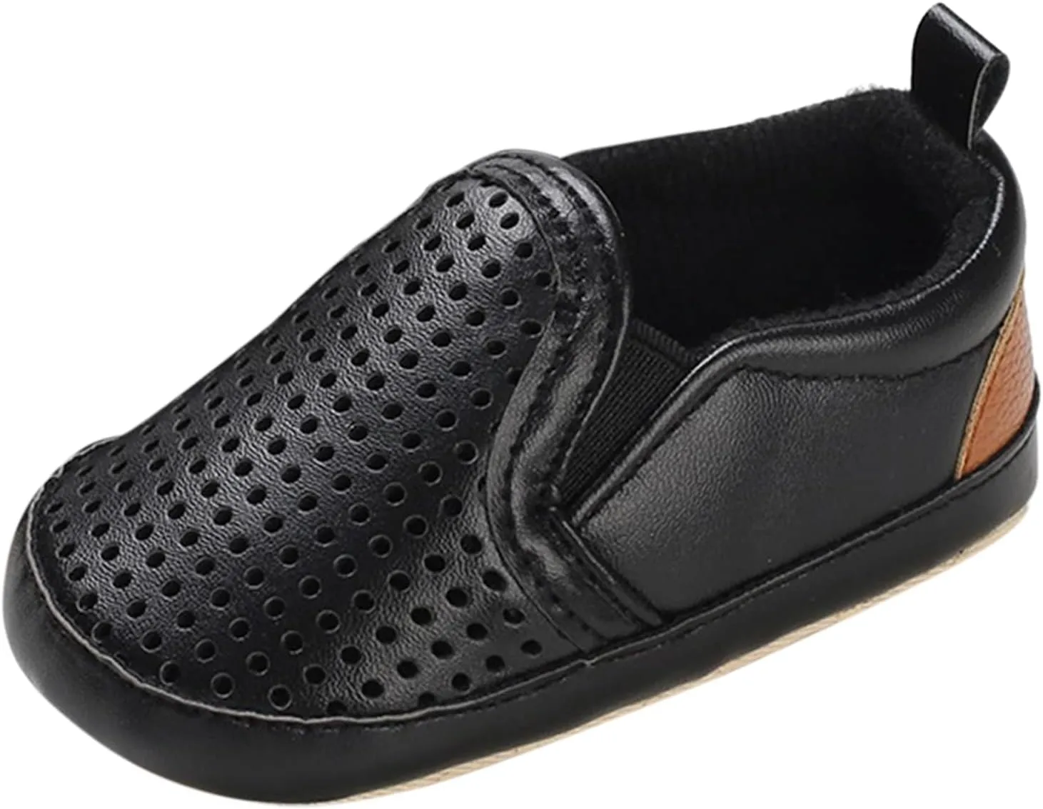 Infant Baby Mesh Hollow Leather First Walking Shoes Soft Sole Slip On Solid Platform Casual Sneakers for Toddler