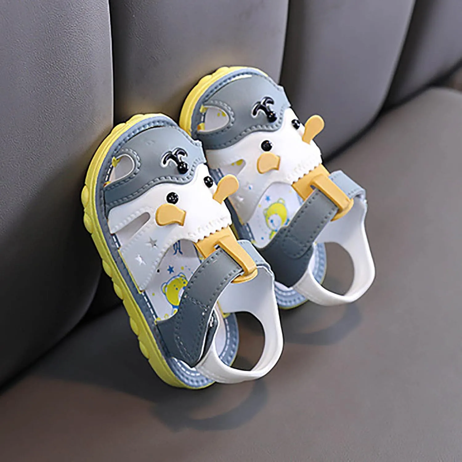 Infant Boys Girls Anti Slip Cartoon Dog Sandals for Outdoor Walking Summer Closed Toe Soft Sole Sport Sneakers