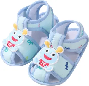 Infant Toddler Baby Girls Boys Shoes Sandals First Walkers Prewalkers Cartoon Anti-Slip Soft Sole (Blue, 5.5 Infant)