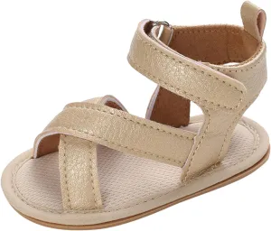 Infant Toddler Baby Girls Boys Shoes Sandals First Walkers Prewalkers Non-Slip Soft Sole Flat Shoes (A, 6 Toddler)