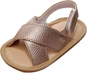 Infant Toddler Baby Girls Boys Shoes Sandals First Walkers Prewalkers Soft Sole Flat Shoes Fashion (Gold, 6 Toddler)