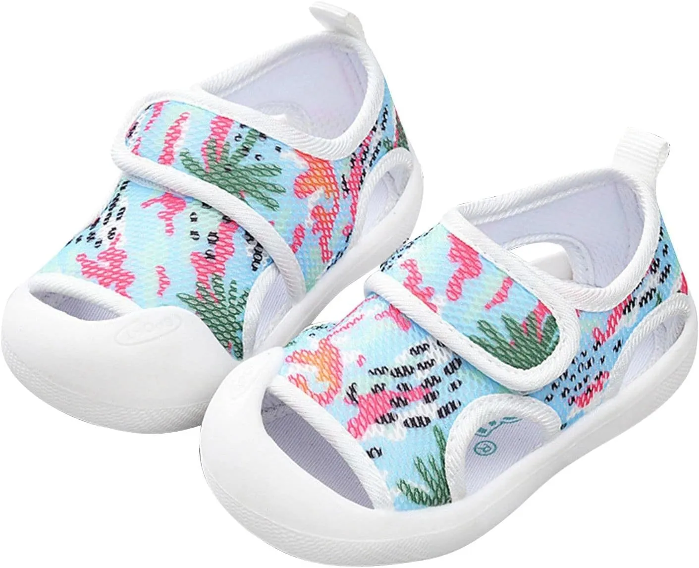Infant Toddler Baby Girls Boys Shoes Sandals First Walking Shoes Soft Sole Breathable Flat Shoes (Hot Pink, 4.5 Infant)