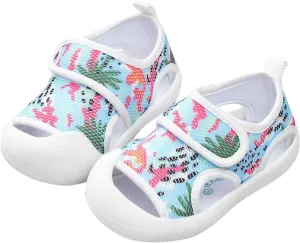 Infant Toddler Baby Girls Boys Shoes Sandals First Walking Shoes Soft Sole Breathable Flat Shoes (Hot Pink, 4.5 Infant)