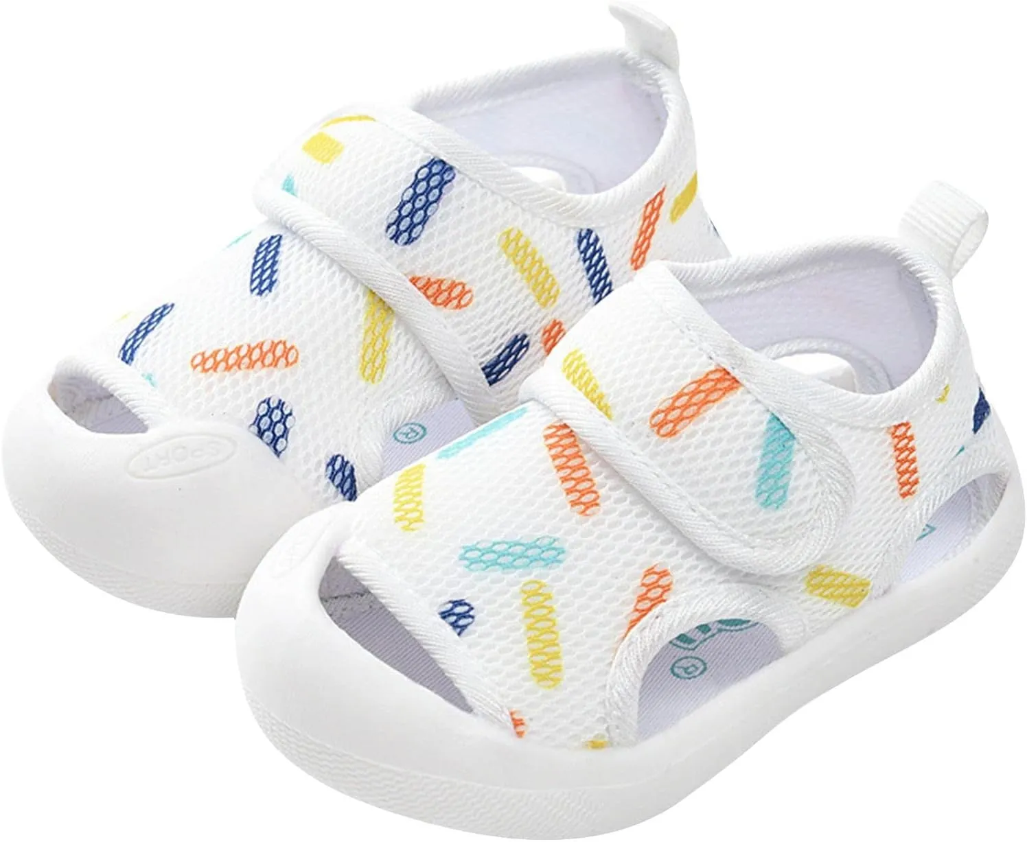 Infant Toddler Baby Girls Boys Shoes Sandals First Walking Shoes Soft Sole Breathable Flat Shoes (White, 6 Infant)