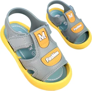 Infant Toddler Baby Girls Boys Shoes Sandals Outdoor First Walkers Soft Anti-Slip Sole Flat Shoes (Grey, 8.5 Toddler)