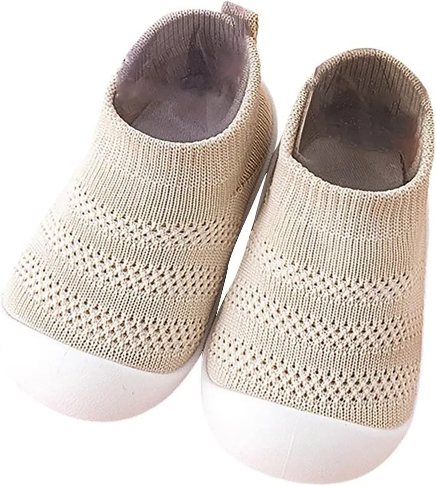 Infant Toddler Girls Boys Socks Shoes Sneakers Flat Bottom Non Slip Half Open Toe Slip Breathable Soft Shoes 2025