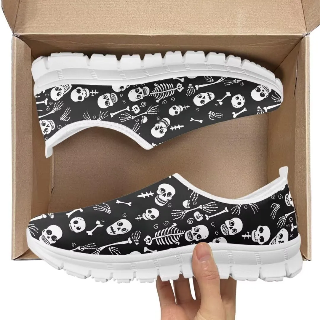 Jeiento Halloween Shoes for Women Running Shoes Mesh Workout Casual Shoes Party Shoes with Halloween Theme Print for Party Sneakers Holiday Shoes