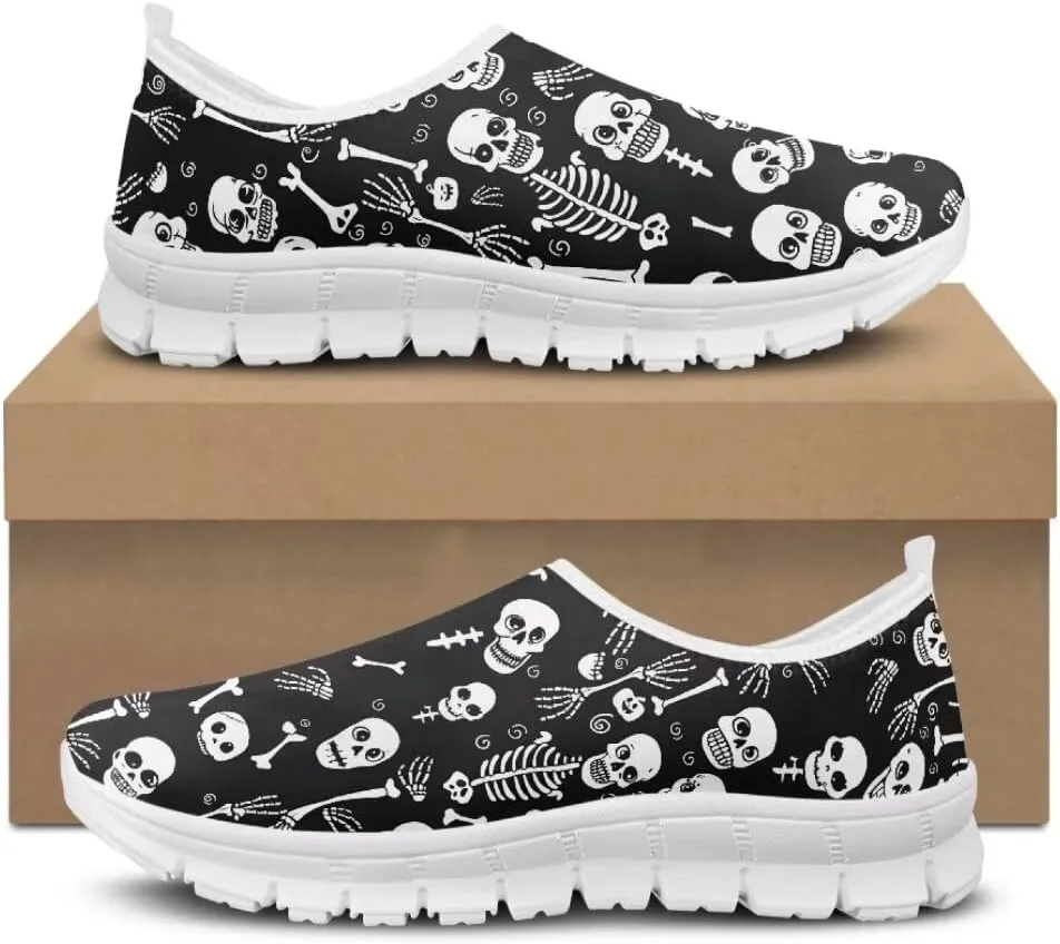 Jeiento Halloween Shoes for Women Running Shoes Mesh Workout Casual Shoes Party Shoes with Halloween Theme Print for Party Sneakers Holiday Shoes