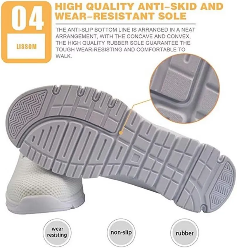 Jeiento Walking Sneakers for Women Men Lightweight Running Shoes Non Slip Gym Sports Shoes Breathable Mesh Tennis Shoes for Teenager