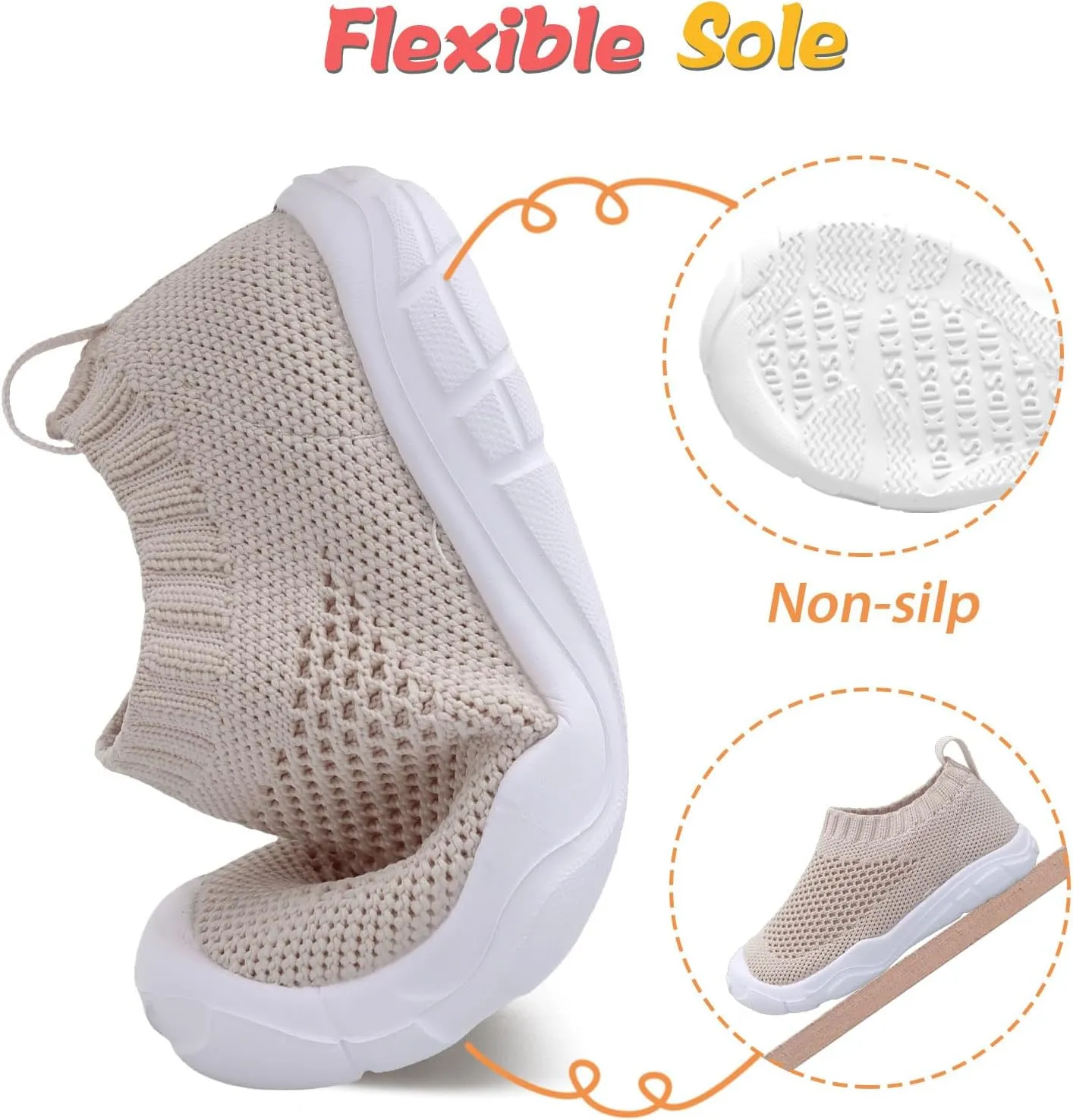 JOINFREE Toddler Boys Girls Sneaker Slip On Shoes Kids Lightweight Breathable Walking Shoes