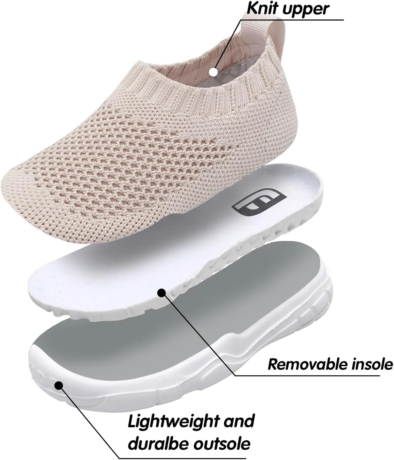 JOINFREE Toddler Boys Girls Sneaker Slip On Shoes Kids Lightweight Breathable Walking Shoes