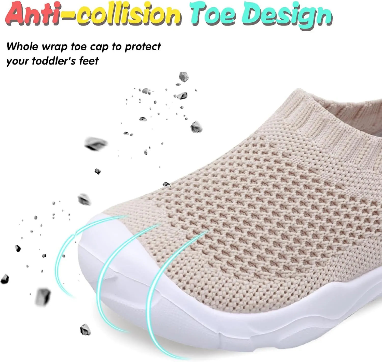 JOINFREE Toddler Boys Girls Sneaker Slip On Shoes Kids Lightweight Breathable Walking Shoes