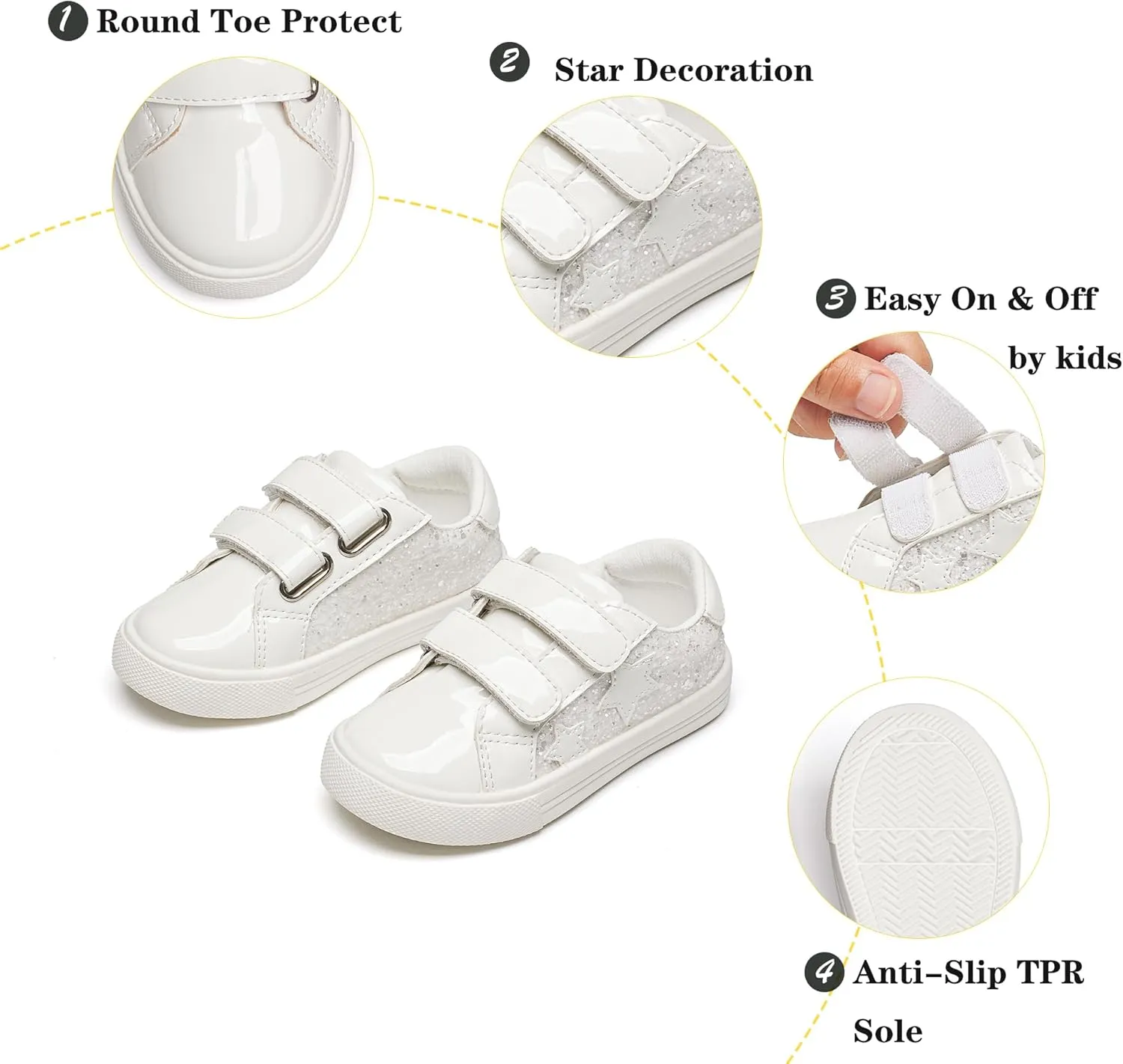 Kiderence Toddler Girls Sneakers Little Girls Running Sports Shoes(Toddler/Little Kids)