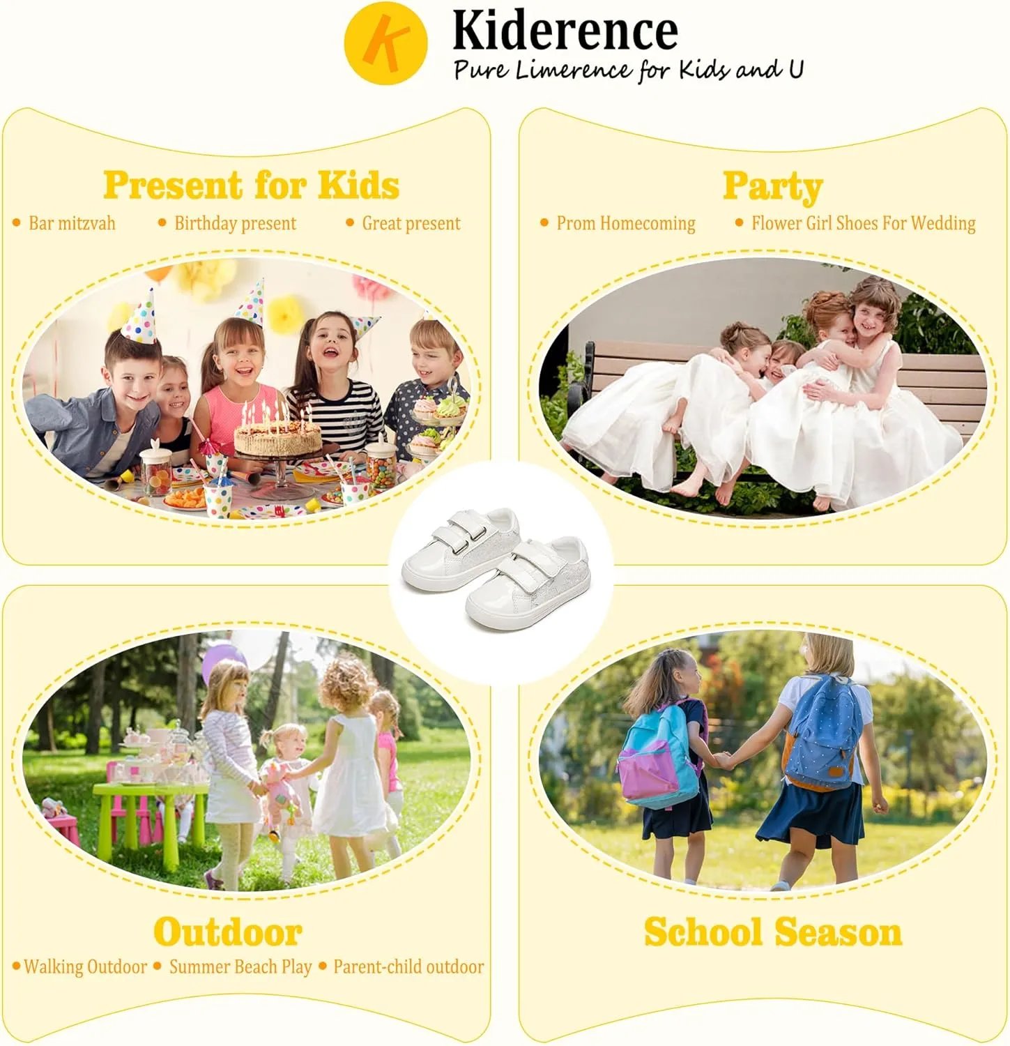 Kiderence Toddler Girls Sneakers Little Girls Running Sports Shoes(Toddler/Little Kids)