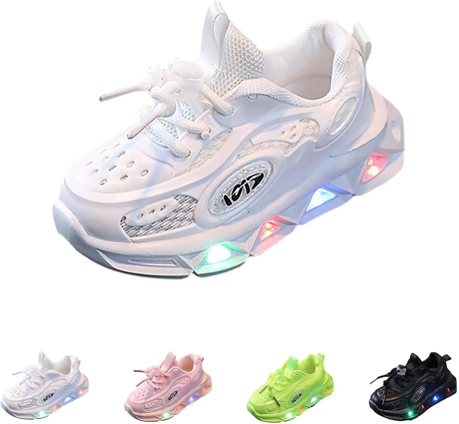 Kids Light-Up Flashing Sneaker Athletic Running Shoes with Strap, Fashionable and Fun for Boys Girls Shoe Toddler Girl