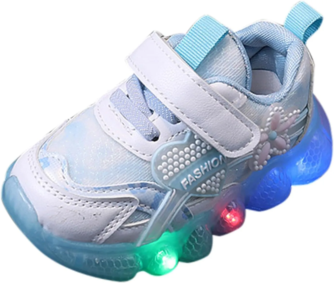 Kids Light Up Shoes Girls Boys Breathable Luminous Soft Sole Running Sports Sneaker Lace-Up Size 2 Shoe Girl Kid