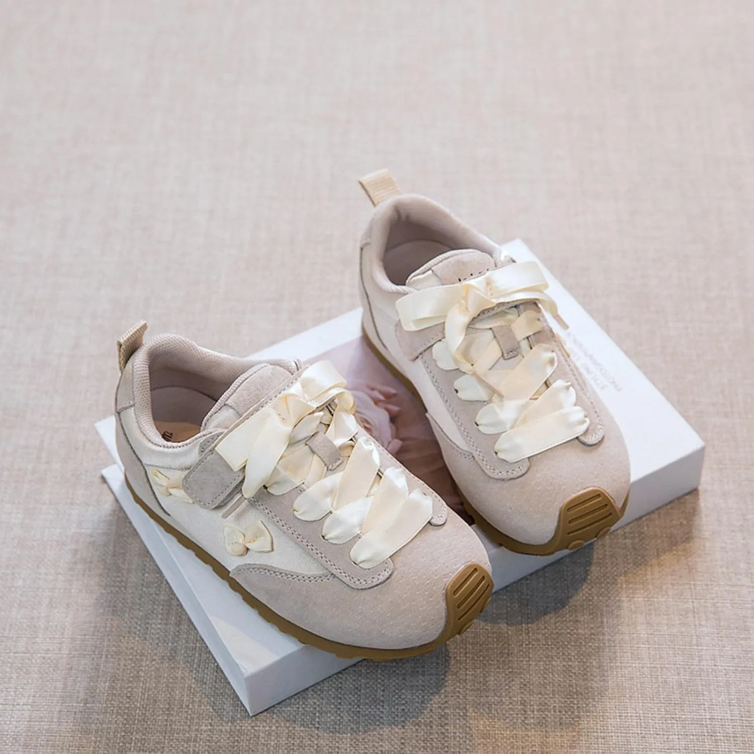 Kids Running Tennis Shoes Girls Toddler Casual Sneakers Fashion Bow Walking Shoes Breathable Soft Sole Lightweight Footwear Infant Preschool Everyday