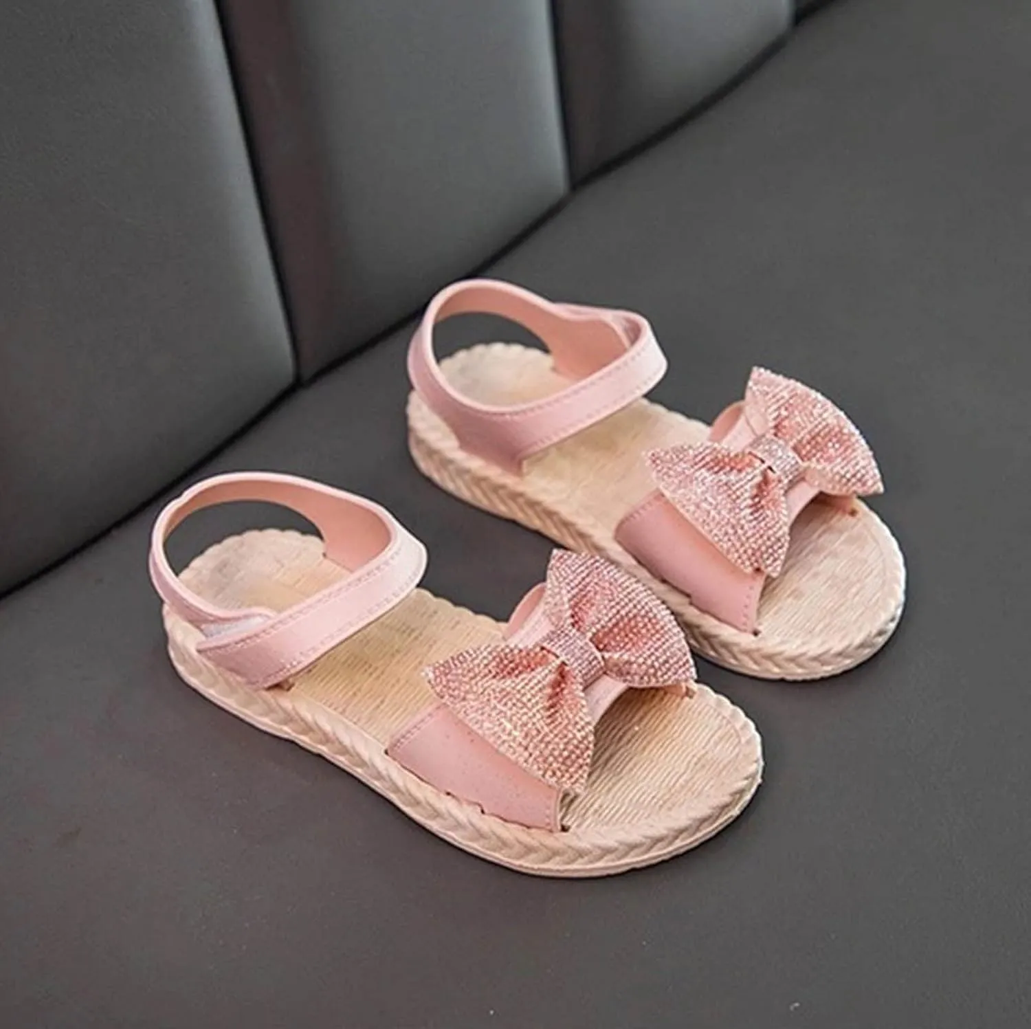 Kids Shoes Toddler Kids Infant Girls Soild Bowknot Princress Shoes Soft Sole Non Slip First Prewalker Beach Shoes Sandals