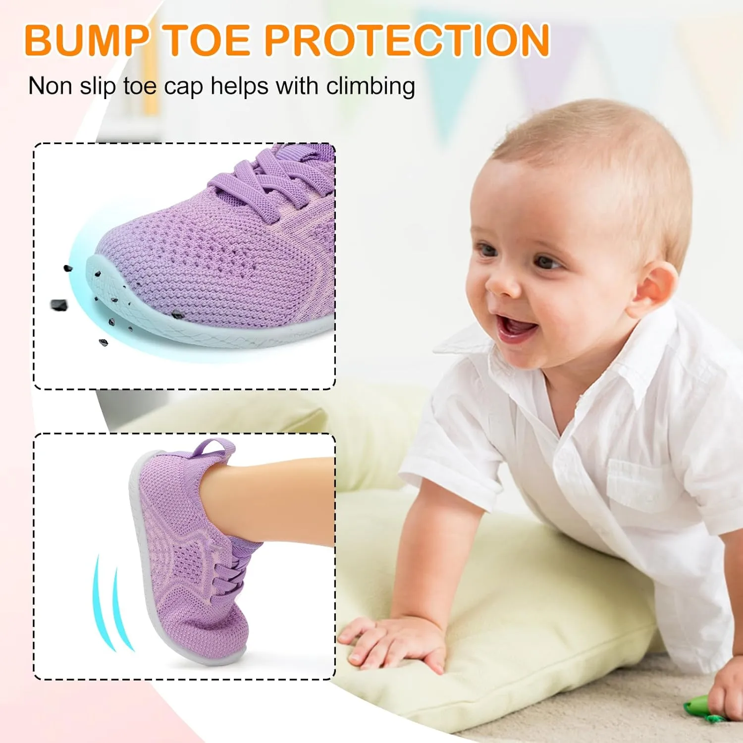 L-RUN Toddler Boys Girls Tennis Shoes Breathable Comfortable Barefoot Wide Summer School Walking Sneakers Baby First Walking Shoes