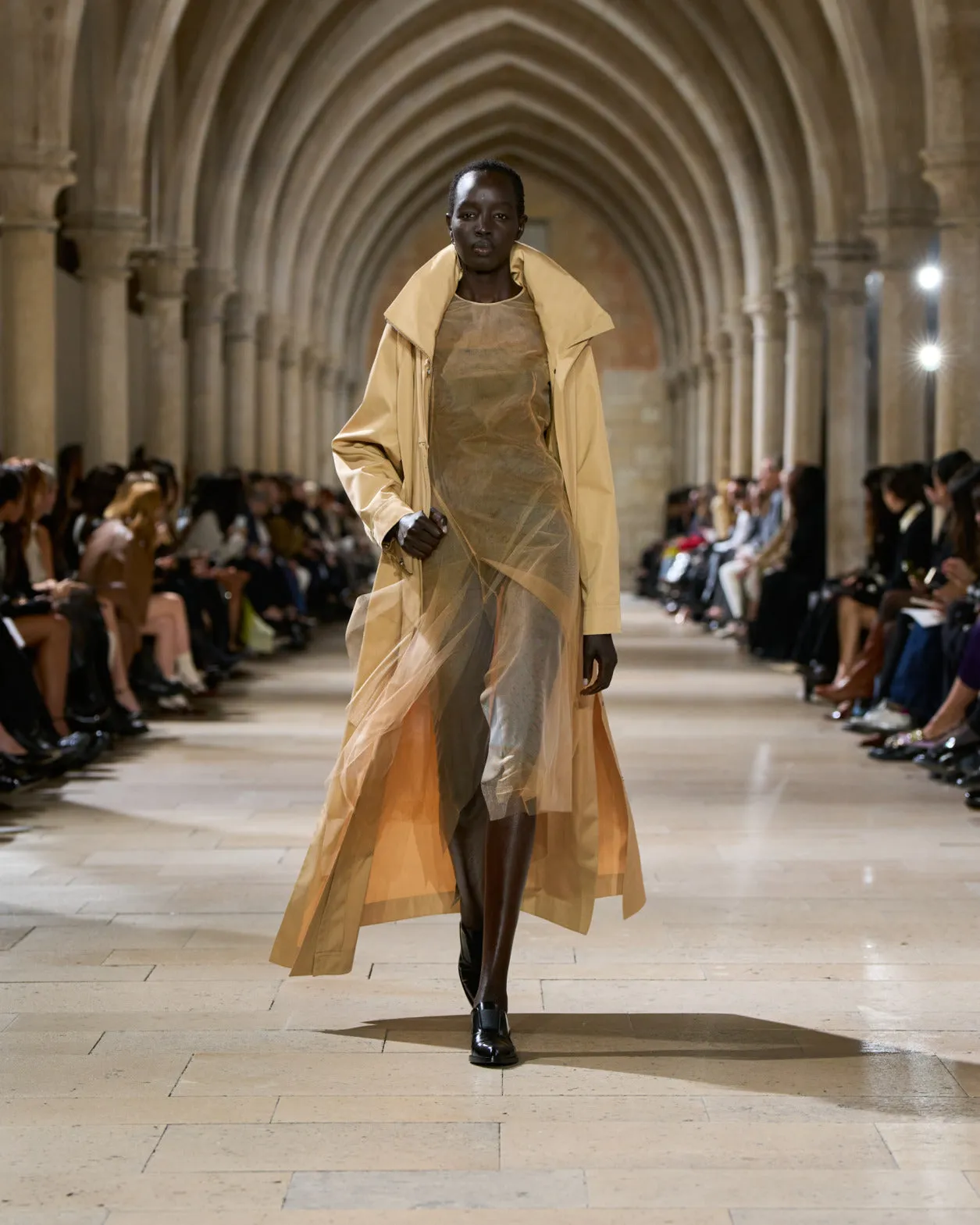 Maxi Coat in Water Repellent Silk Poplin