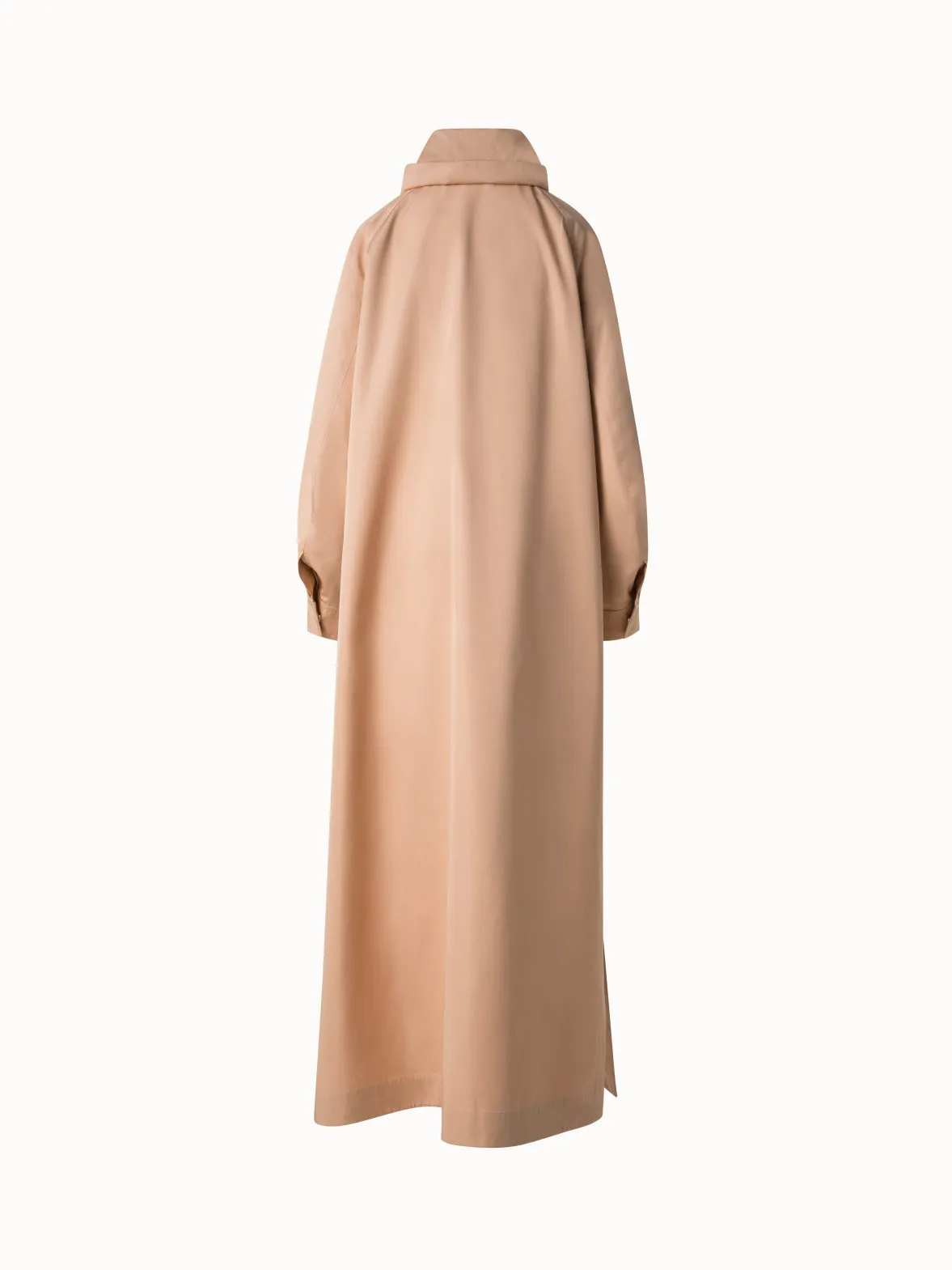 Maxi Coat in Water Repellent Silk Poplin