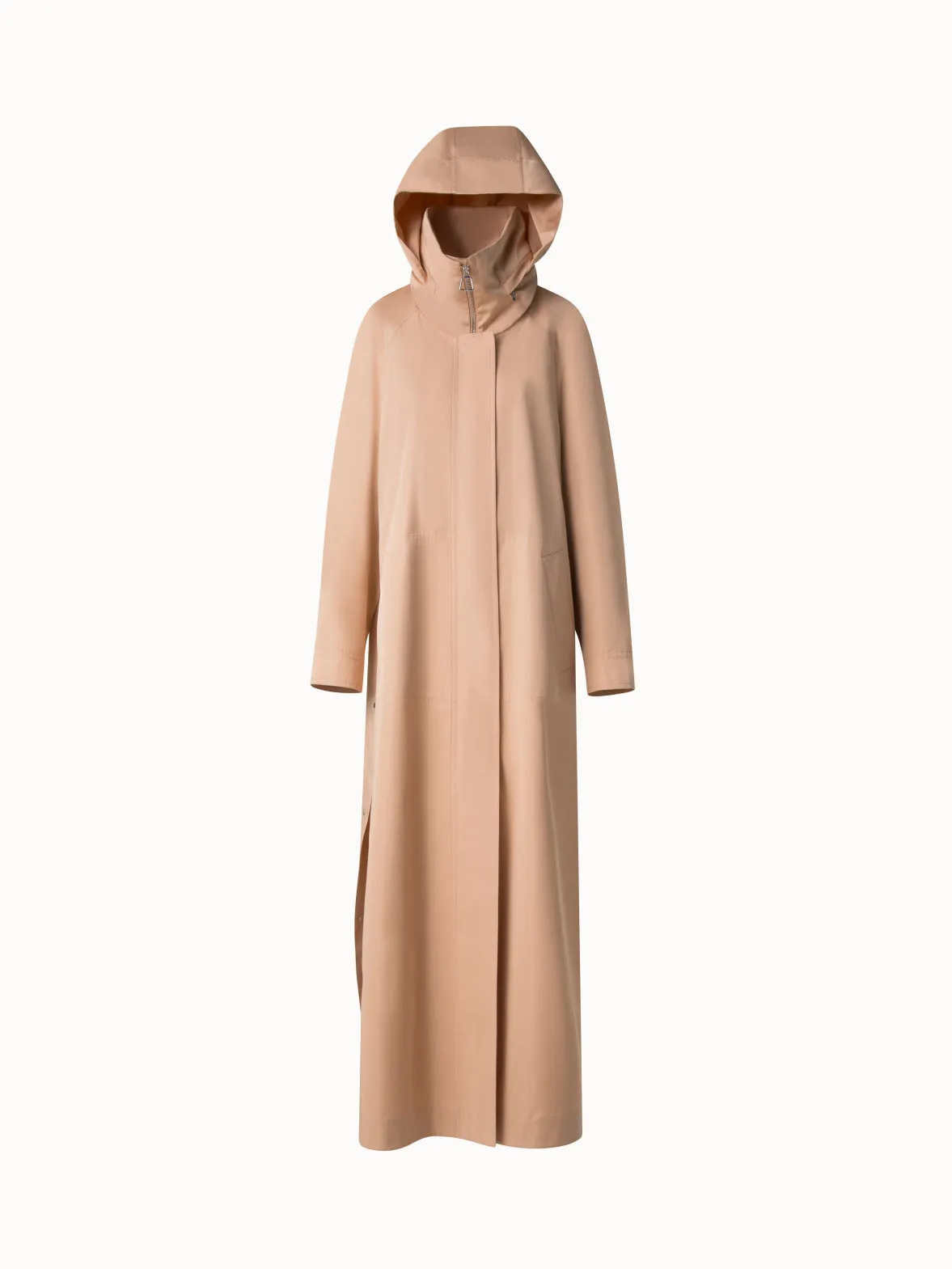 Maxi Coat in Water Repellent Silk Poplin
