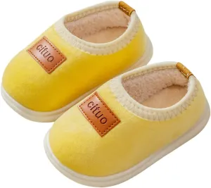 New Born Boy Shoes Childrens Girl Cotton Shoes Solid Color Fashion Soft Sole Winter Warm Indoor Non Slip Cotton Shoes Organic Fleece Baby