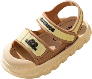 New Children Sandals Summer Girls Nonslip Soft Sole Cartoon Baby Sandals Slippers Toddler Pool Slides (Khaki, 8.5 Toddler)