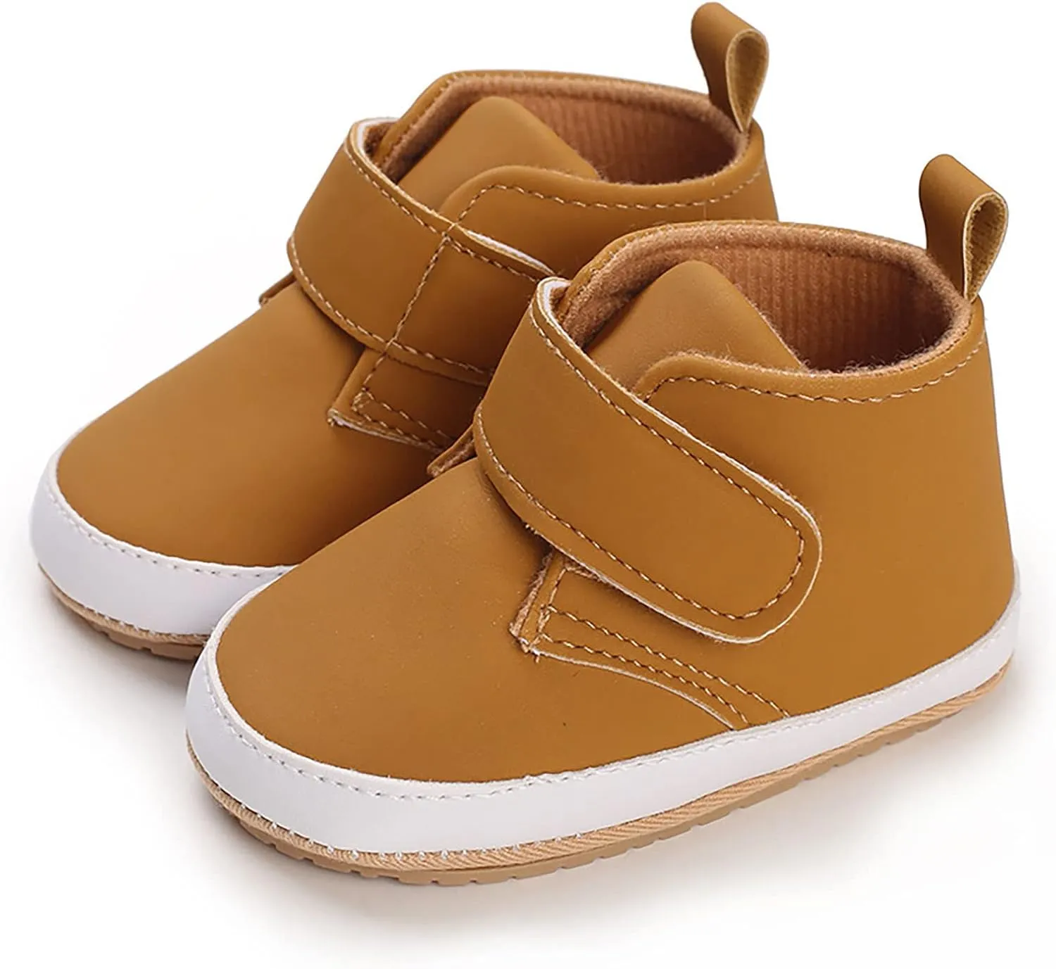 Newborn Baby Boys Girls Prewalker Shoes Soft Rubber Sole Infant Sneakers Fashion High-Top Non-Slip Walking Shoes