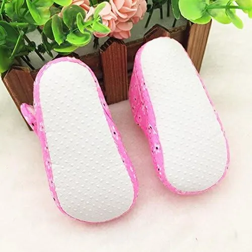 POLG Newborn Kids Baby Bowknot Printing Cloth Shoes Soft Sole Shoes Toddler Crib First Walker Shoes