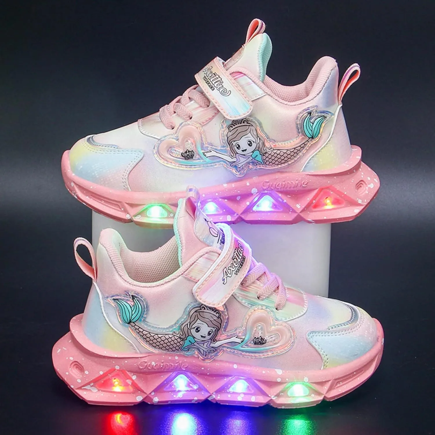 Running Shoes Toddler Boys Girls Light Up Princess Shoes Kids LED Flashing Lightweight Mesh Breathable Sneakers