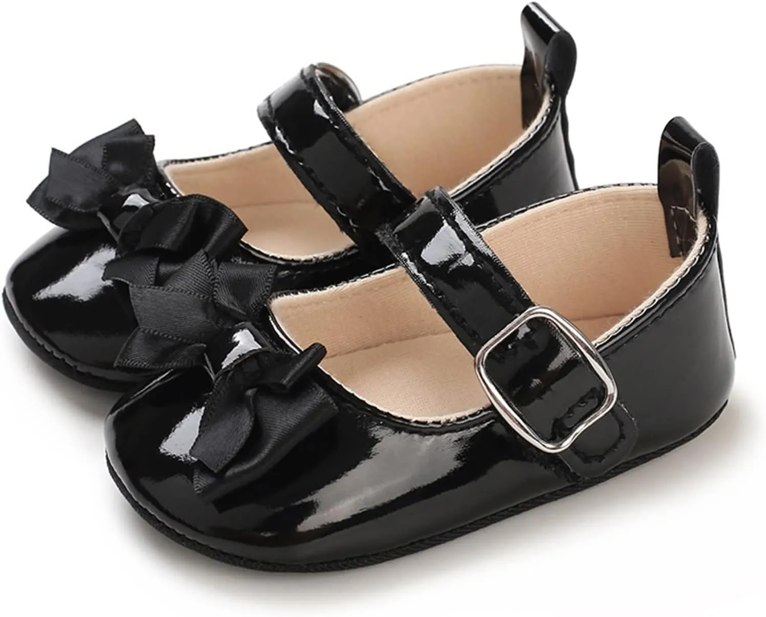 sfdgfhyf Toddler Soft Sole Foot Warmer Spring Summer Children Baby Toddler Girl Princess Shoes Flat Bottom (Black, 5 Infant)