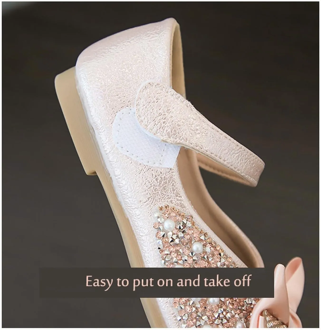 sfdgfhyf Toddler Soft Sole Sneakers Soft Bottom Girls' Shoes With Bow With Sequins Toddler Shoes Colorful Diamond Bow