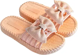 Shoes for Toddler Infant Girls Soild Bowknot Princress Shoes Soft Sole Non Slip First Prewalker Beach Shoes Sandals