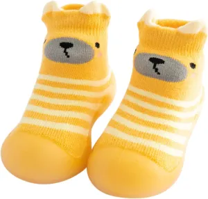 Size 8 Slippers Kids Toddler Baby Boys Girls Solid Warm Knit Soft Sole Rubber Boys Housecoat And Slippers