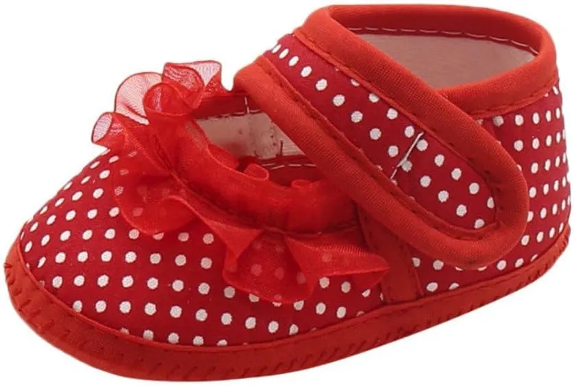 Sneakers for Girls Soft Girls Warm Sole Prewalker Baby Shoes Infant Casual Lace Dot Flats Baby Shoes Baby Sneakers