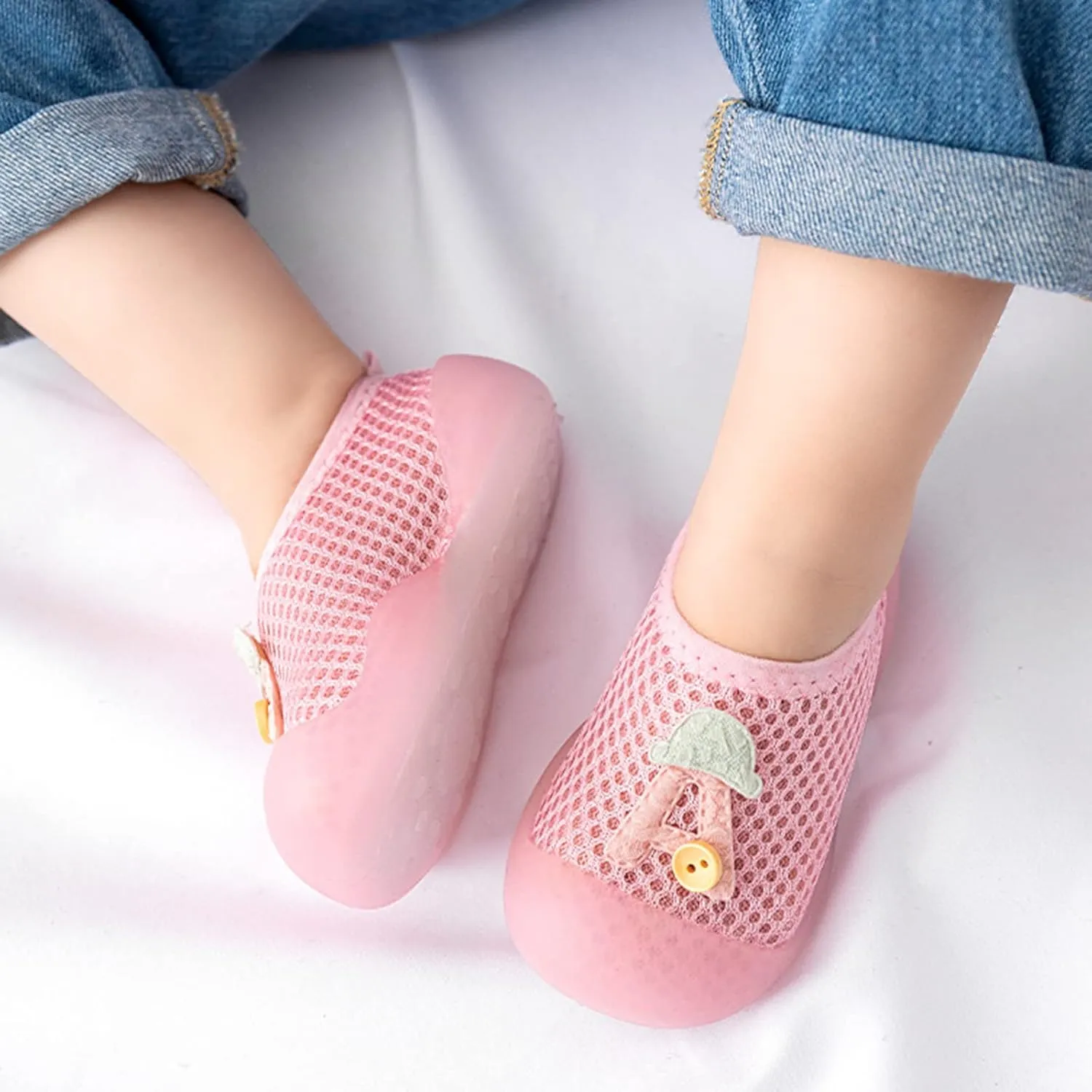 Sock Shoes Toddler Infant Boys Girls Animal Prints Cartoon Socks Shoes Toddler Breathable Mesh The Floor Black Shoes