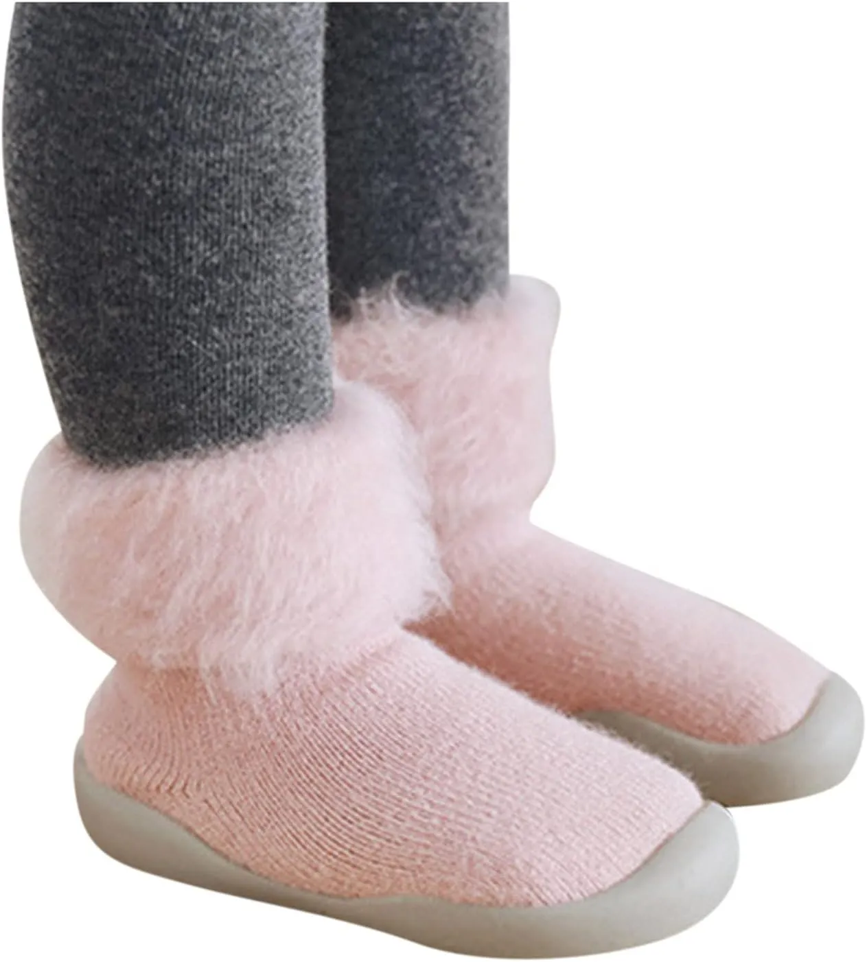 Socks Slipper Baby Girls Kids Solid Knit Stocking Soft Warm Shoes Toddler Boys Sole Rubber Baby 1 Year Old Walking Shoes