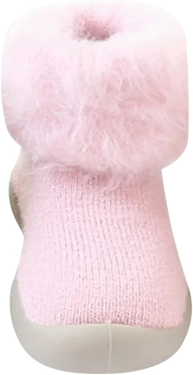Socks Slipper Baby Girls Kids Solid Knit Stocking Soft Warm Shoes Toddler Boys Sole Rubber Baby 1 Year Old Walking Shoes