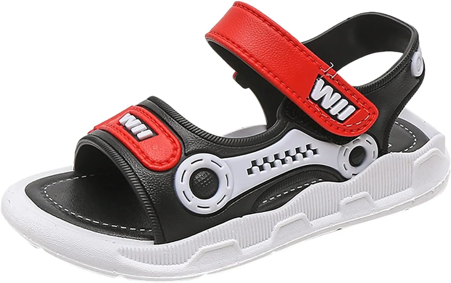 Summer Boys Sandals Baby Shoes Kids Flat Child Beach Shoes Sports Soft Non Slip Casual Toddler Sandals Boys Strap Shoes (Red, 3-3.5 Years)