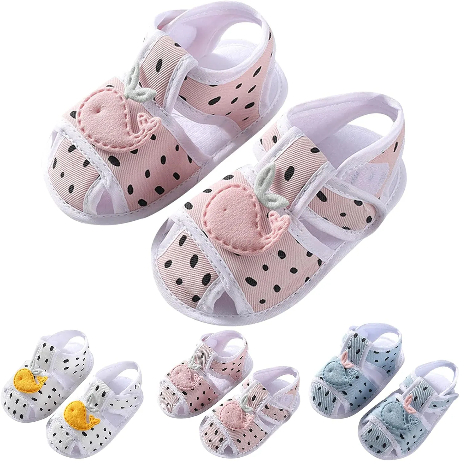 Summer Children Infant Toddler Shoes Boys and Girls Sandals Flat Bottom Lightweight Breathable Soft Comfortable Hook Loop Cute Pattern Baby Summer Shoes