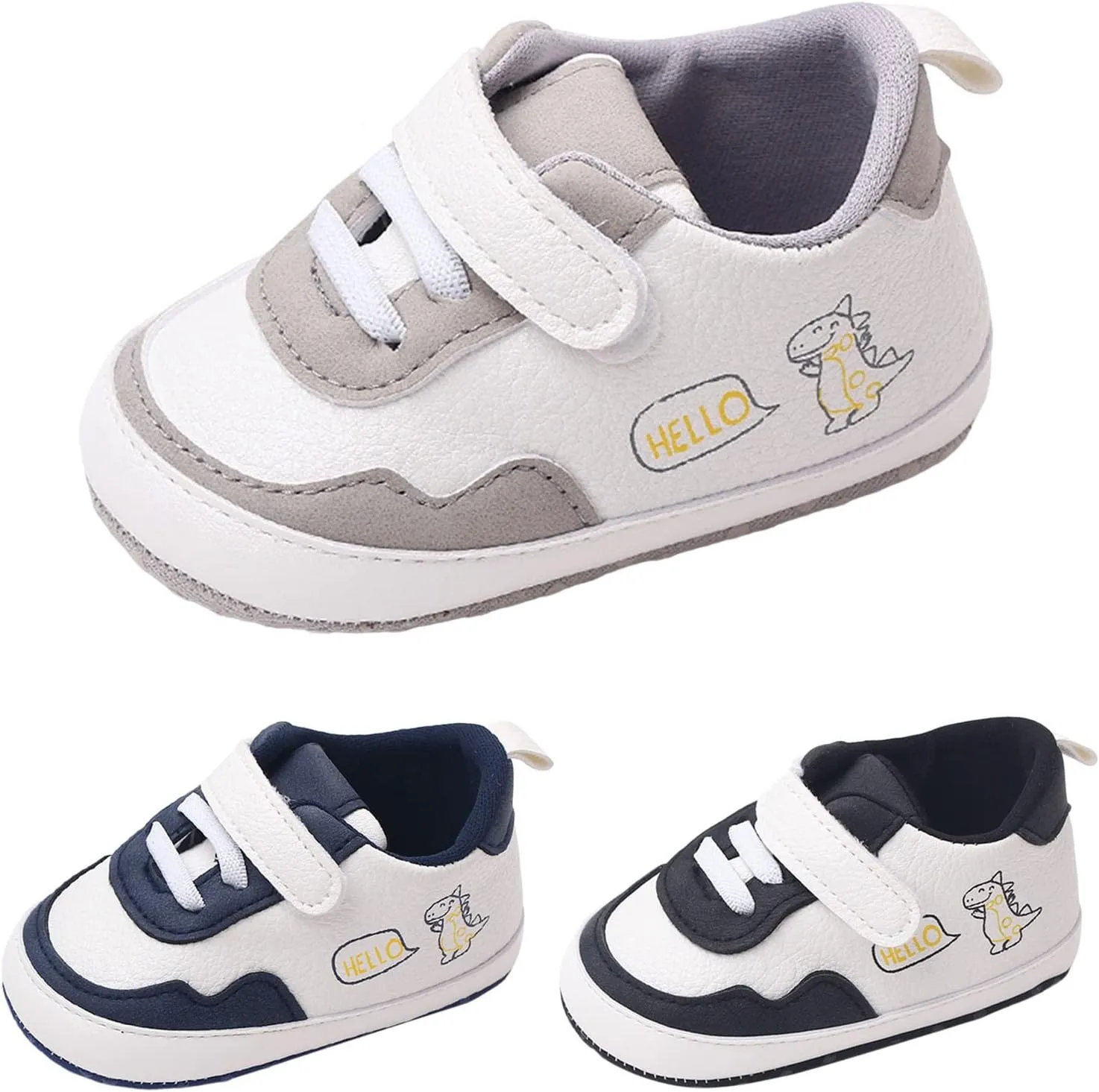 Summer Children Infant Toddler Shoes Boys and Girls Sports Round Toe Colorblock Hook Loop Cartoon Toddler Walking Shoes