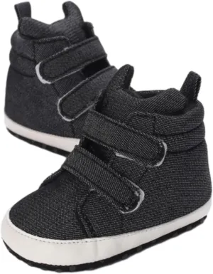 Toddler Baby Boys Girls High Tops Ankle Sneakers Soft Anti Slip Sole PU Leather Infant Newborn Shoes for Girls