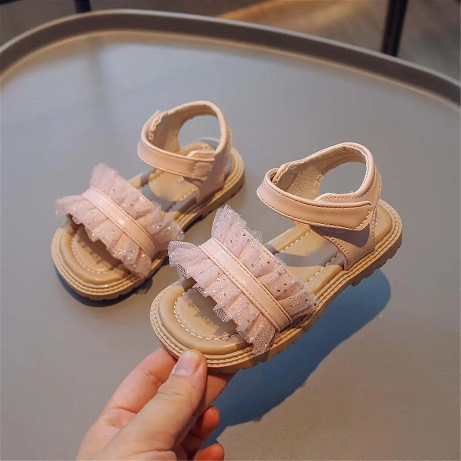 Toddler Baby Girl Shoes Breathable Shoe Dew Toe Shoe Bag Head Sandals Girl Sandals Baby Soft Shoe Covers Sandals Slides