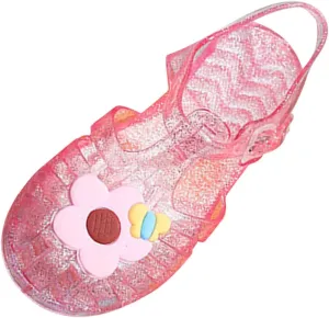 Toddler Baby Girls Shoes Slip On Cute Fruit Jelly Colors Hollow Out Non-slip Soft Sole Beach Sandals Comfy Shoes Q-870 Pink 9.5