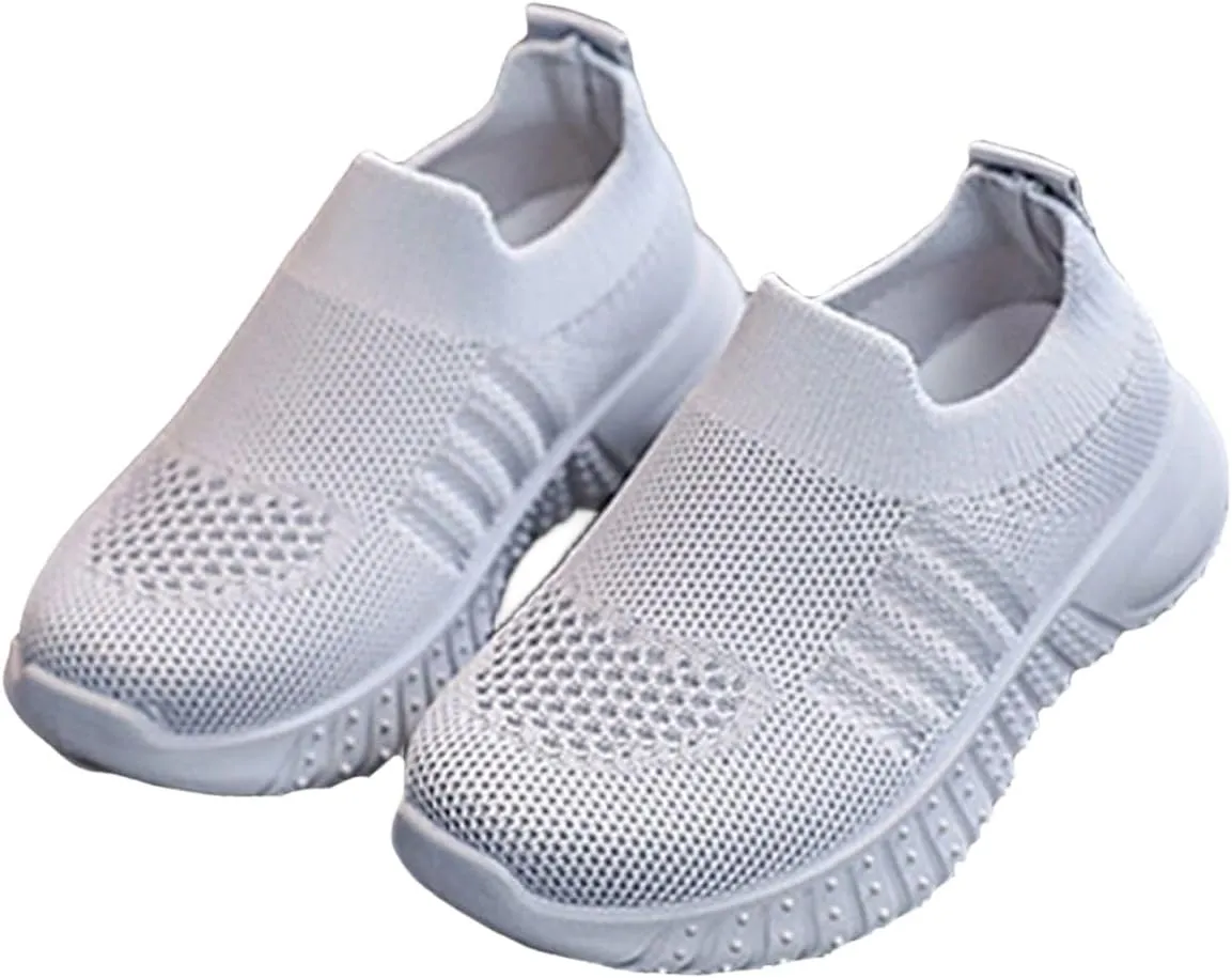 Toddler Barefoot Shoes Mesh Slip on Walking Shoes Non Slip Soft Sole Running Sneakers Kids Casual Comfortable Tennis Sneakers