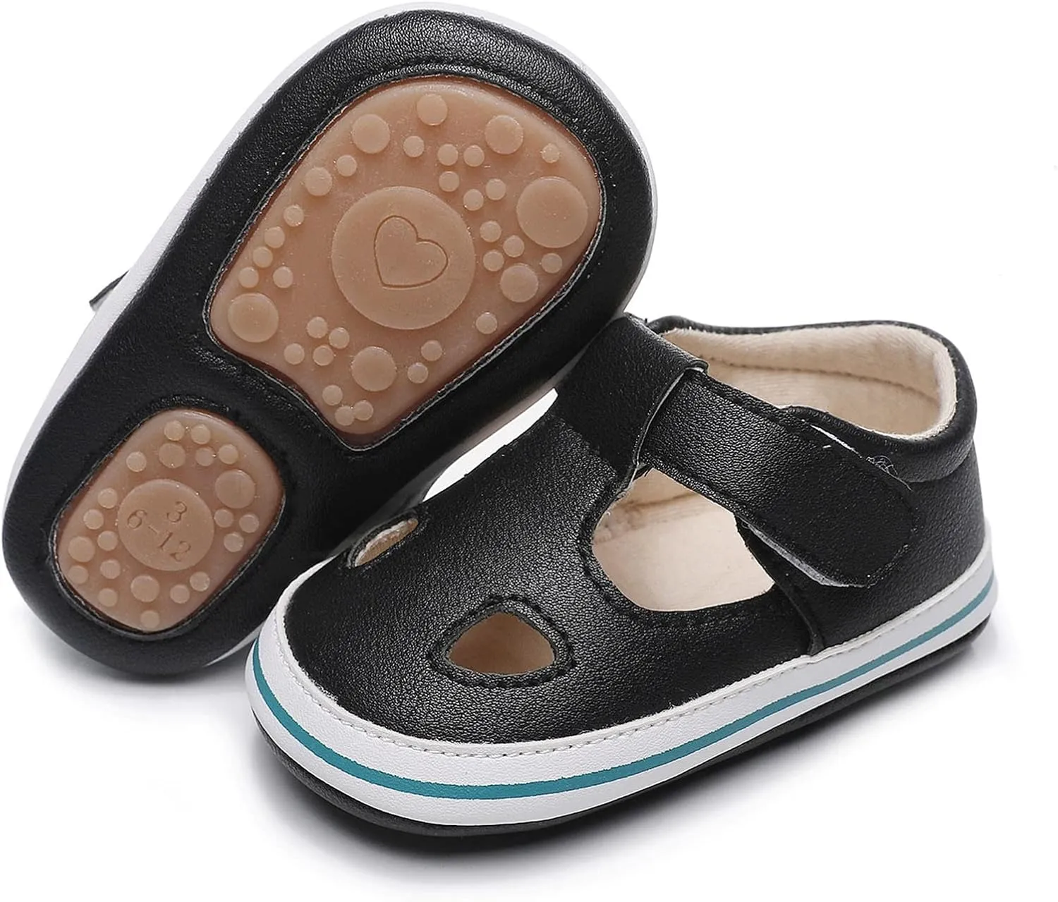 Toddler Canvas Cute Pattern Ankle Sandals Flat Leather Non Slip Hook Loop First Walking Shoes Baby Girls Summer Casual