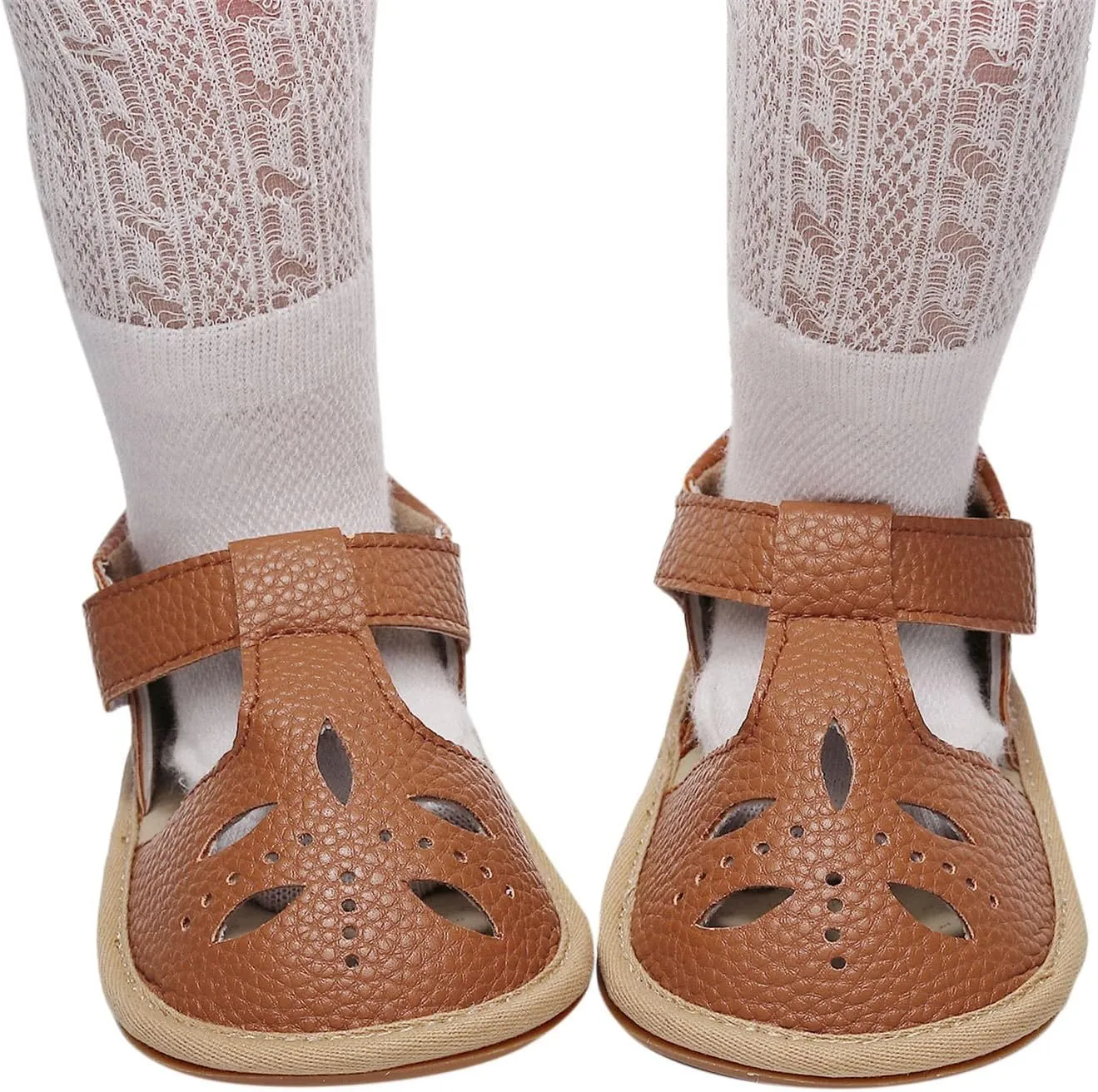 Toddler Girls Boys Sandals Summer Beach Hollow Out Flat Sandals Soft Anti-Slip Rubber Sole First Walker Crib Shoes